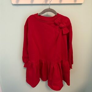 H&M Red Bow Sweatshirt Dress